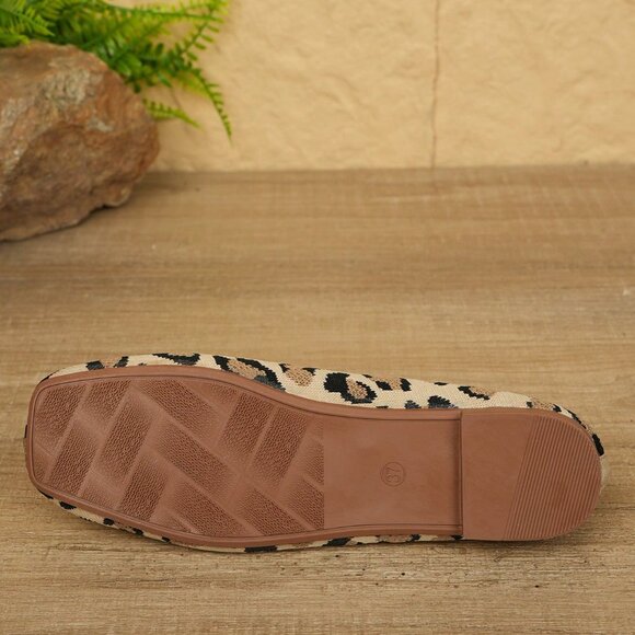 Brown Casual Women's Leopard Print Mary Jane Flats - Picture 4 of 7